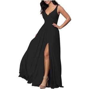 Long Black Bridesmaid Dress